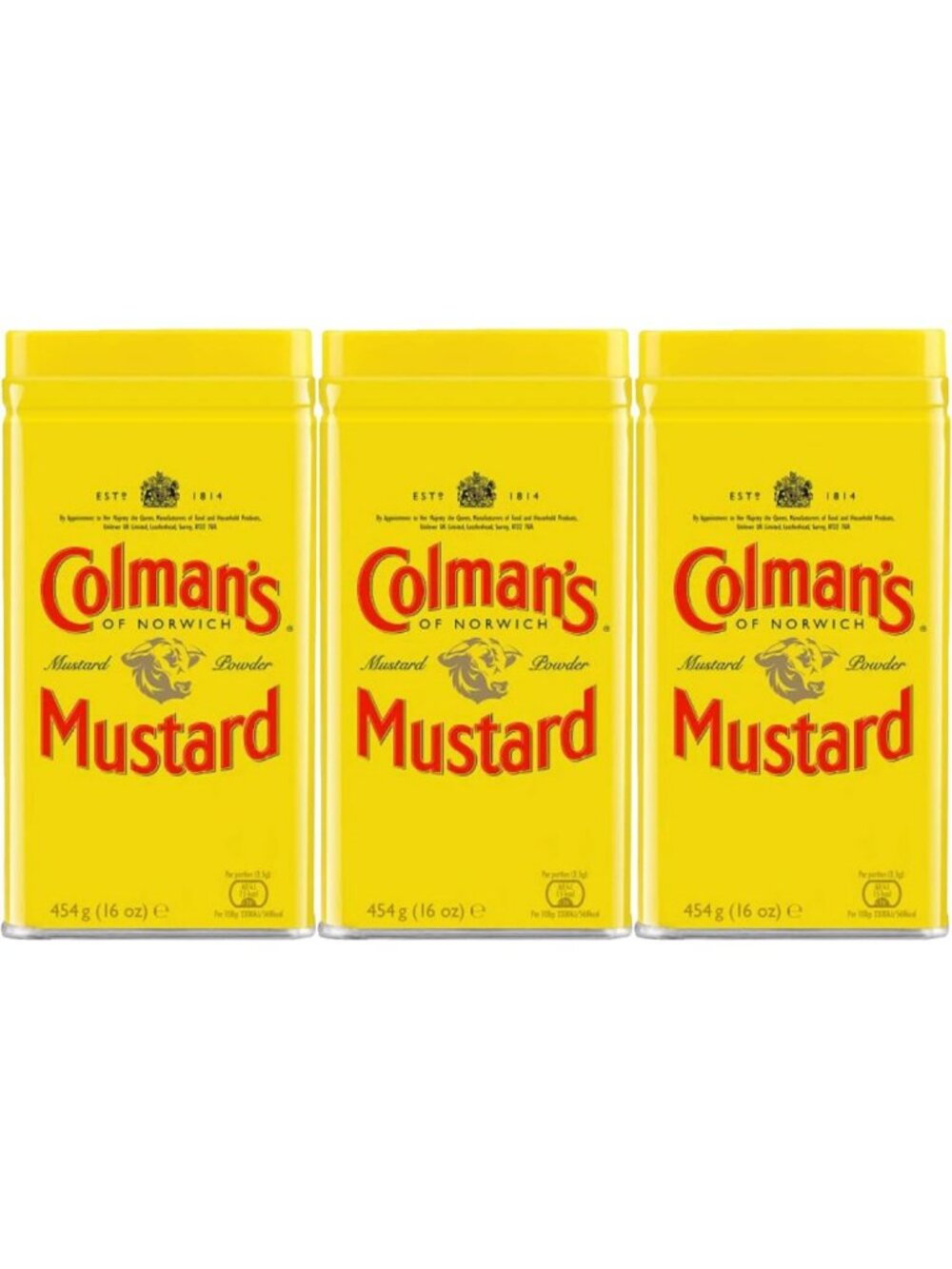 Spicy Mustard Powder, 16 oz Can - Pack of 3, Perfect for Cooking & Dipping